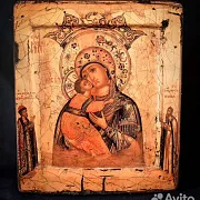 Икона деревянная "Богоматерь Волоколамская" — фотография 2
