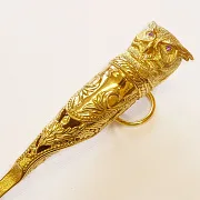 Декоративная обувная ложка "Сова". Позолоченная — фотография 3