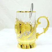 Подарочный металлический подстаканник «Малахит» — фотография 2