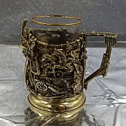 Металлический подстаканник для чая «Гусар» — фотография 4