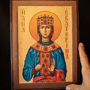 Деревянная Икона "Святая Екатерина" — фотография 1