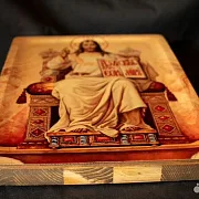 Авторская икона "Вседержитель на троне" — фотография 7