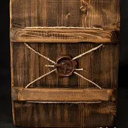 Икона деревянная "Пр. Серафим Саровский с медведем — фотография 2