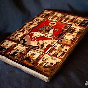Икона Чудо Георгия о змие (с клеймами) — фотография 7
