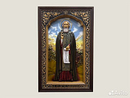 Икона резная Святой Сергий Радонежский