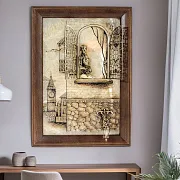 Бронзовая картина «Серенада. Девушка» с подсветкой — фотография 1